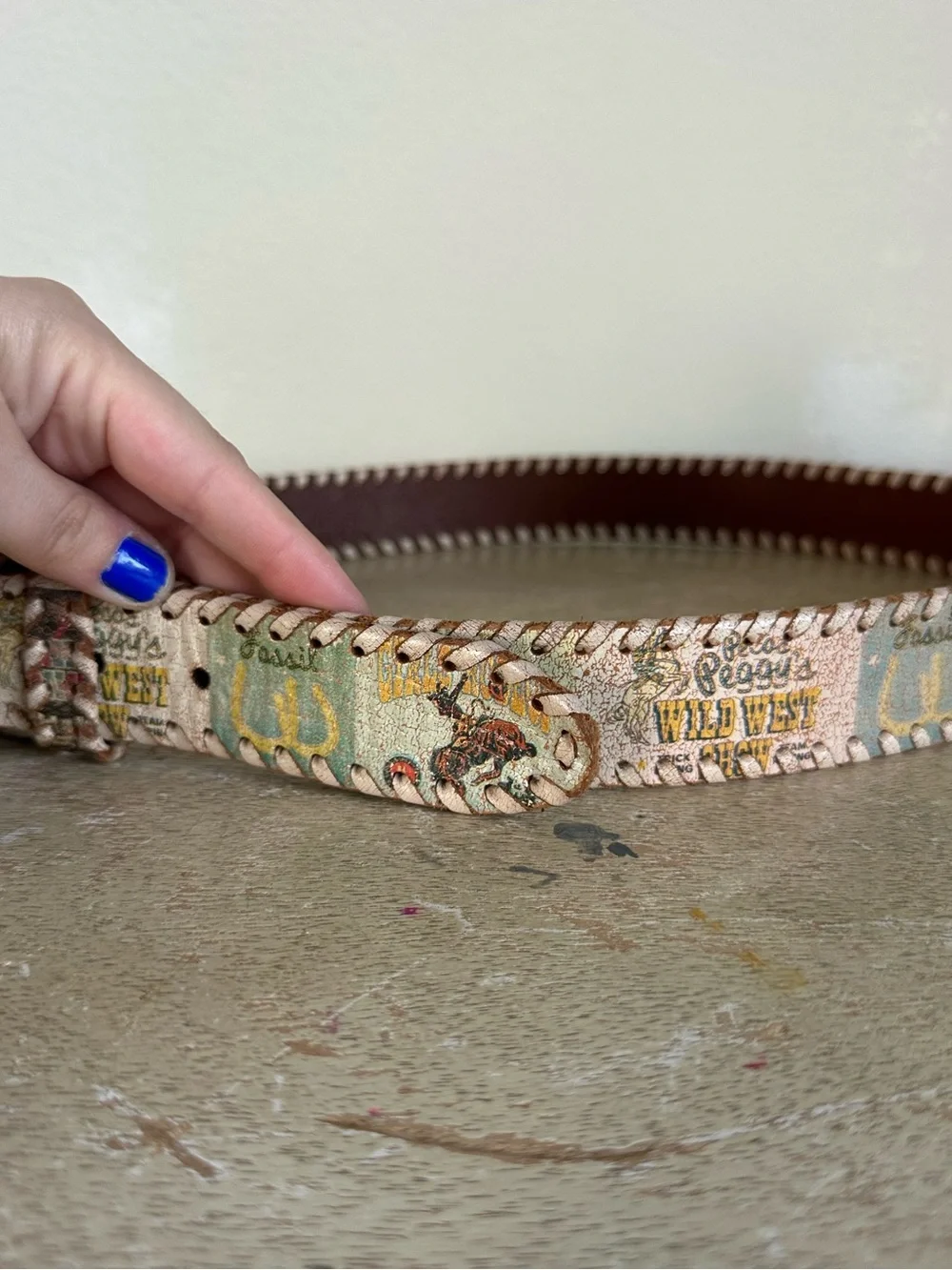 Y2K Fossil Western Leather Belt